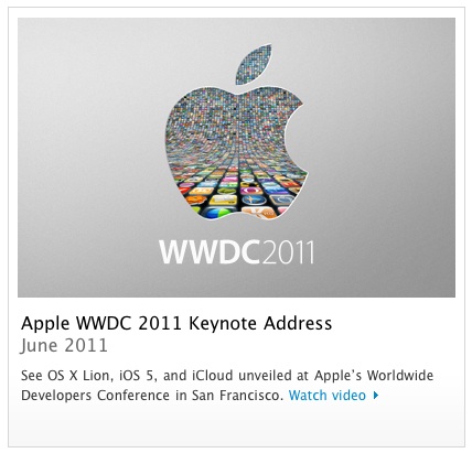 شاهدة مؤتمر أبل WWDC 2011 أون لاين